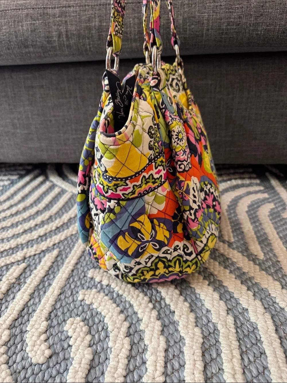 Vera Bradley Multicolor Quilted Floral Handbag Shoulder Bag